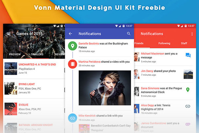 Vonn-Material-Design-UI-Kit-–-Free-Sample