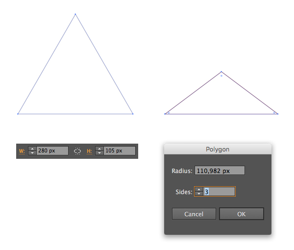 make a triangle with polygon tool