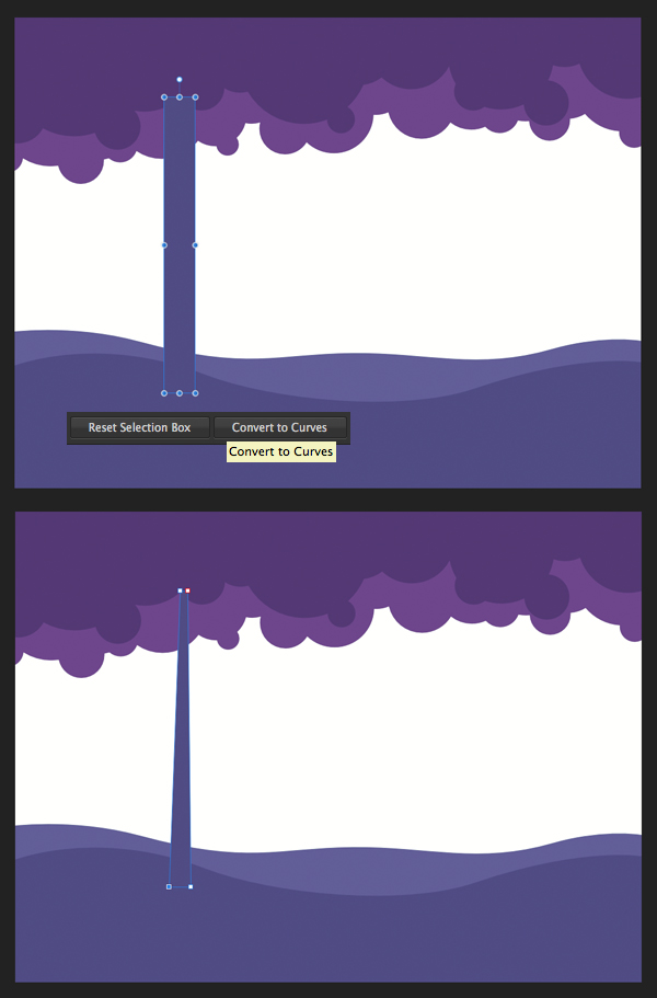 make a tree trunk with rectangle tool