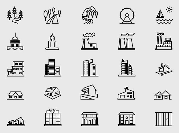 Free Building & Landmark Icons (50 Icons)