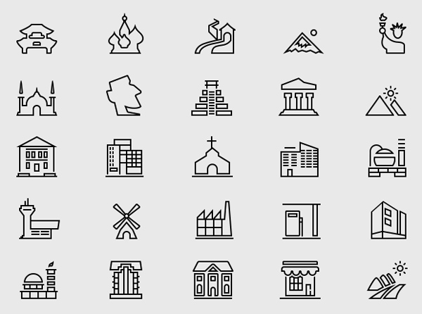 Free Building & Landmark Icons (50 Icons)