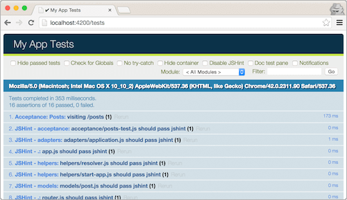 16 passing tests already