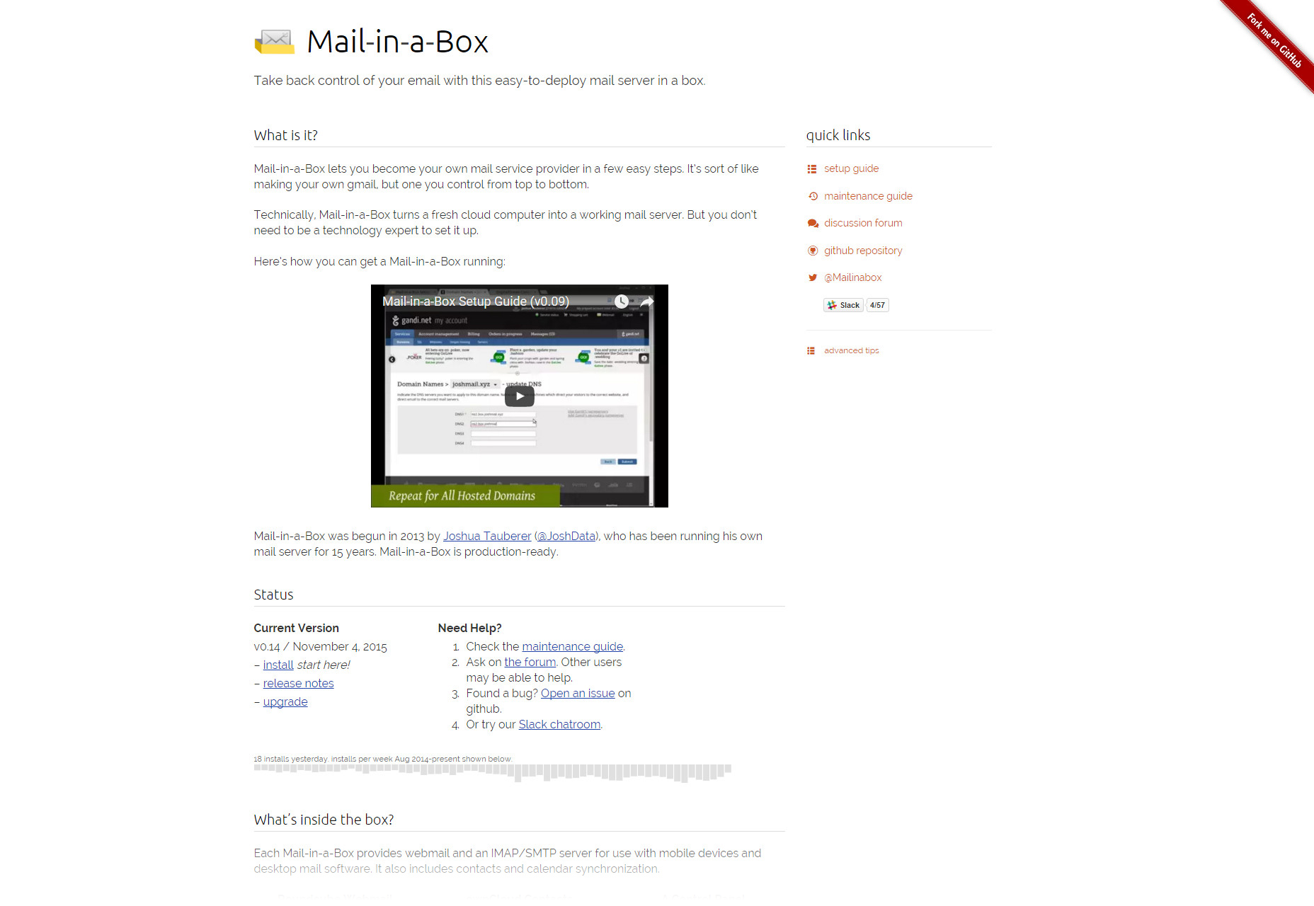 Mail in a Box: Easy-to-Drop Mail Server