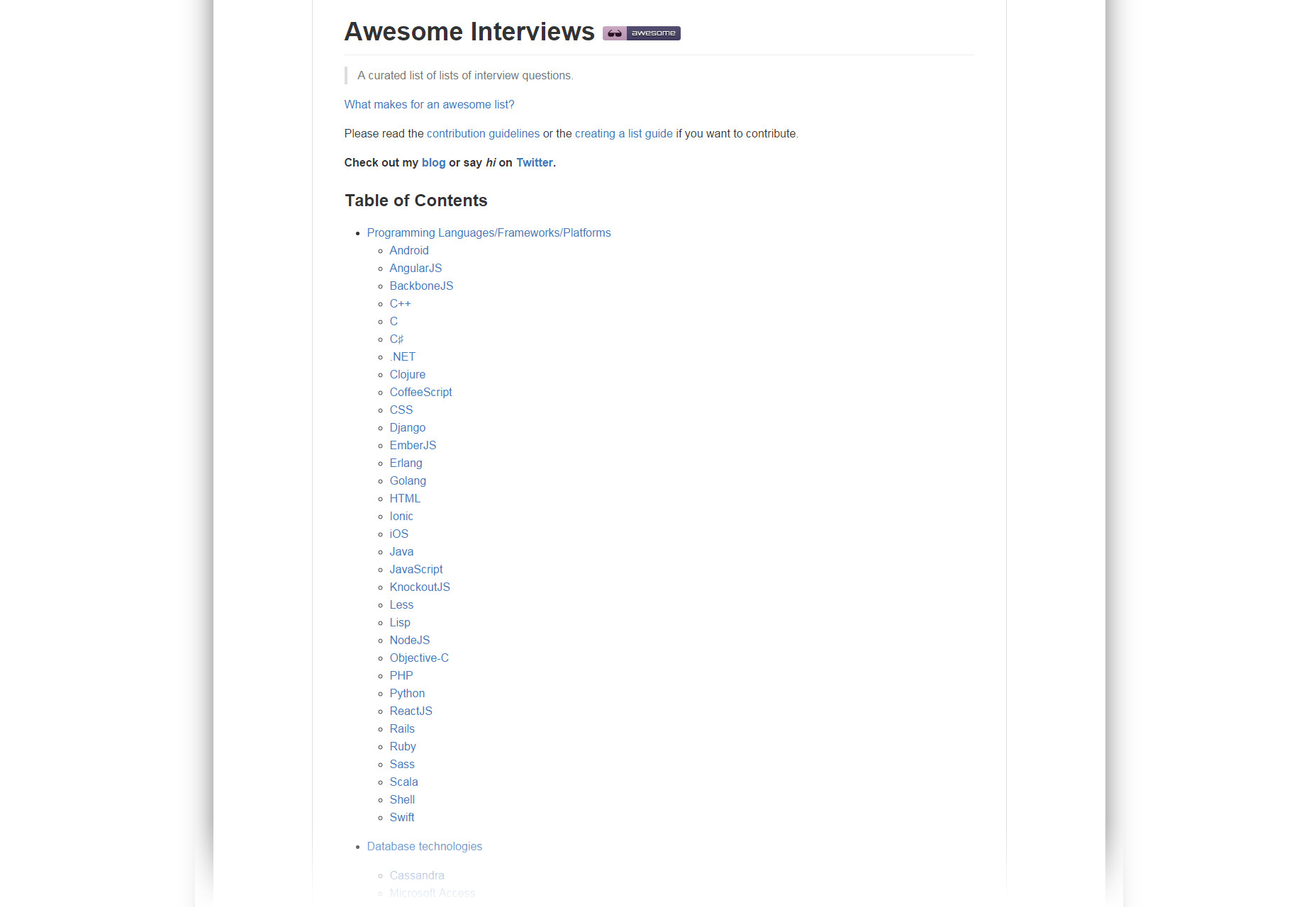 Awesome Interviews: Open Source Development Interviews Collection