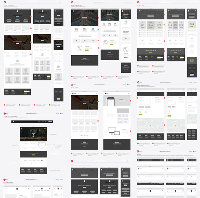 Responsive Website Wireframe Kit