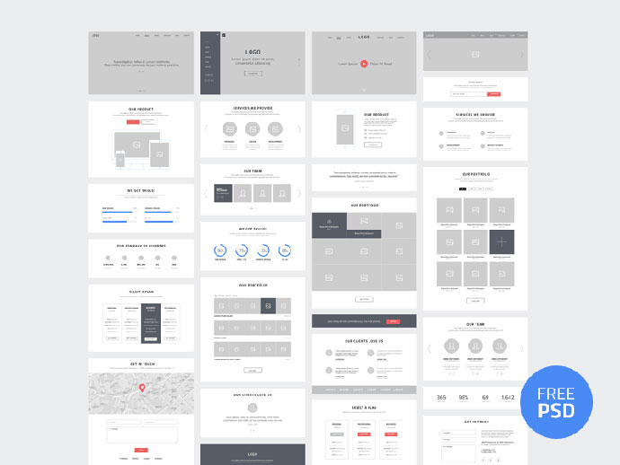 One Page Website Wireframe