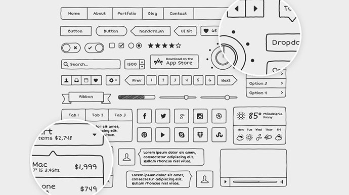 Hand Drawn Vector UI Kit