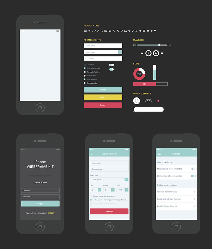 UX Wireframe Set