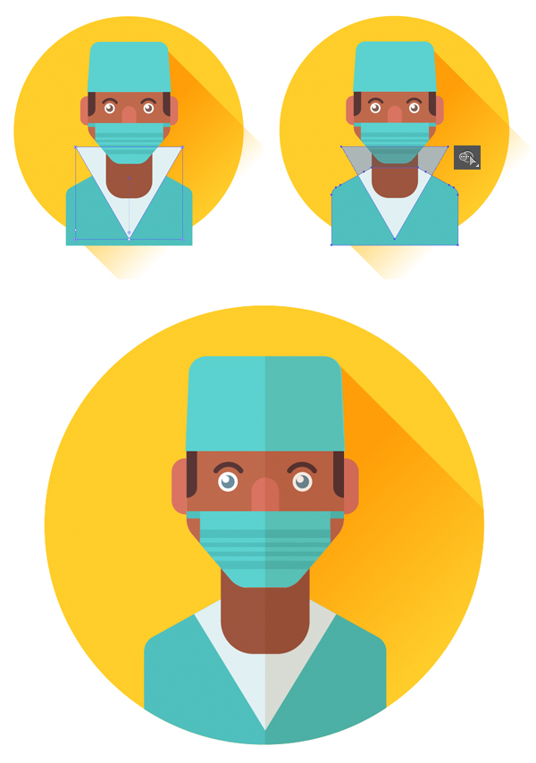 add elements to the uniform of the surgeon