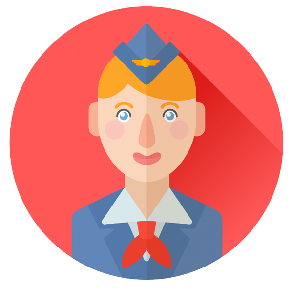 dress up our stewardess and finish up with the icon