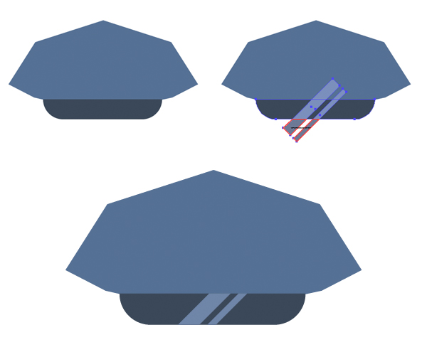 add a peak to the police officer hat
