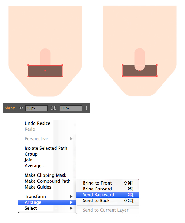 make a mustache from rectangle 1