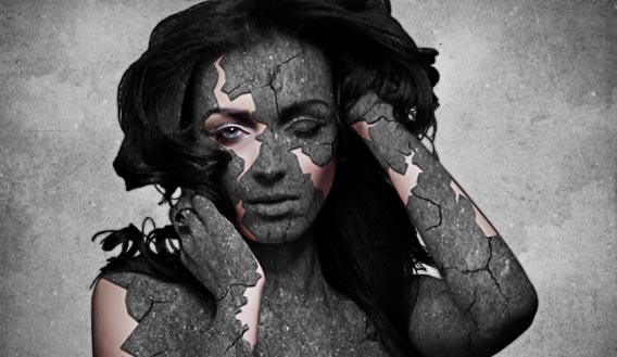 Grunge Stone Woman Photo Manipulation in Photoshop