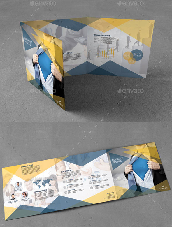  Company Profile Square Trifold Brochure 