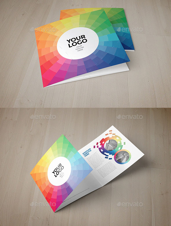  Square Colorful Bright Trifold 