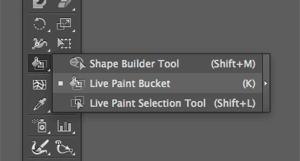 Live Paint Bucket menu