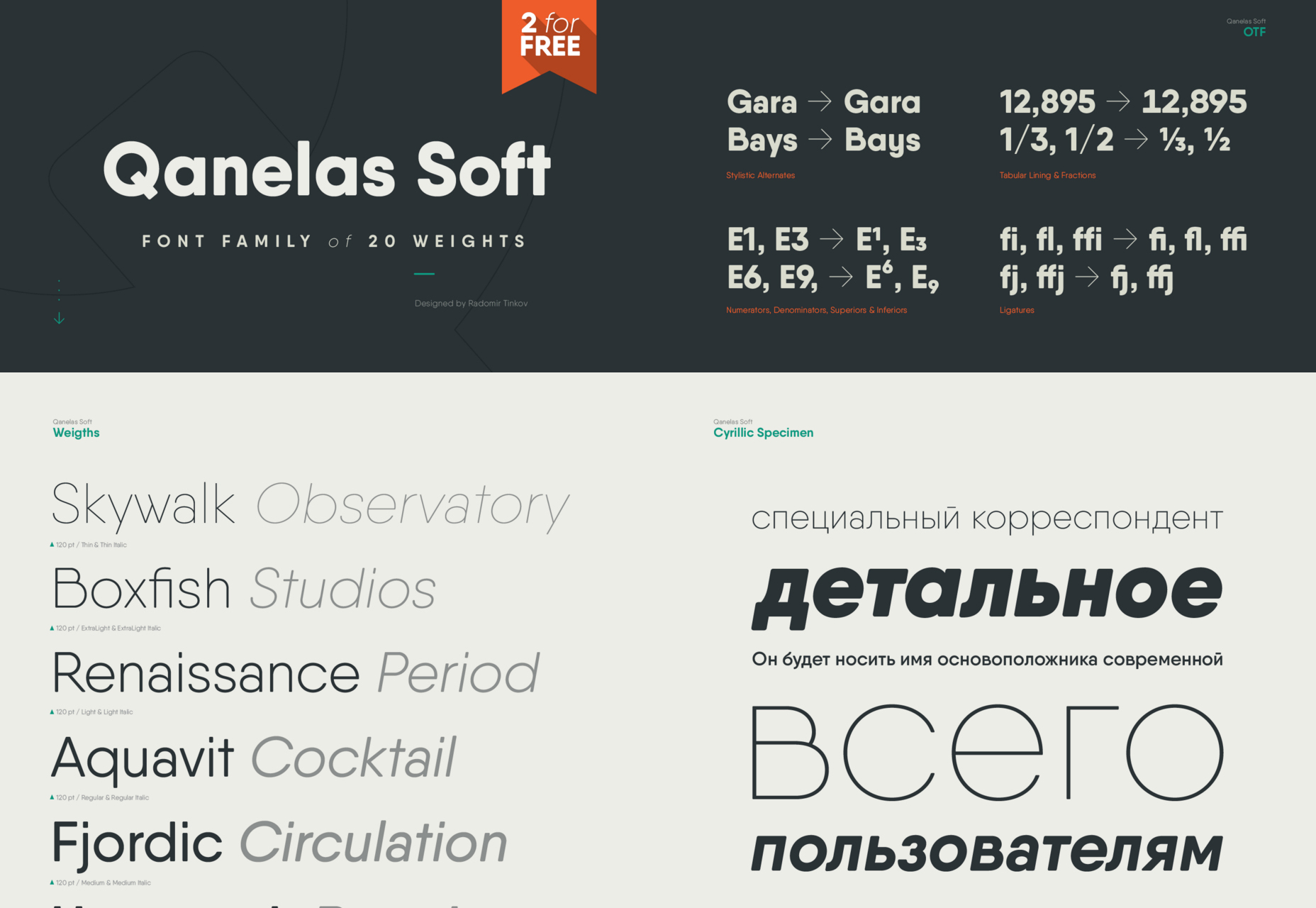 Qanelas: 20-Weight Soft Typeface