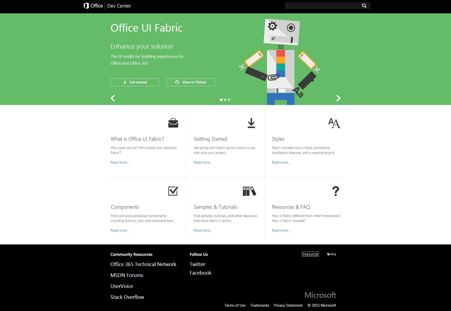 Fabric: Office 365 Experience Building UI Toolkit
