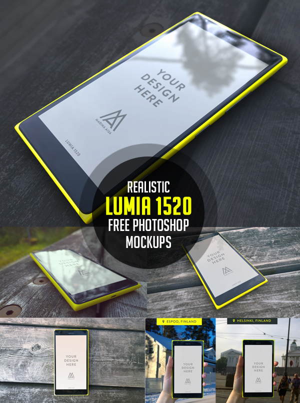 Free Lumia 1520 PSD Mockups