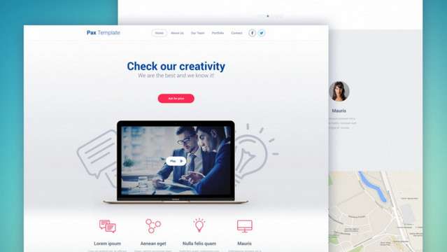 clean landing page