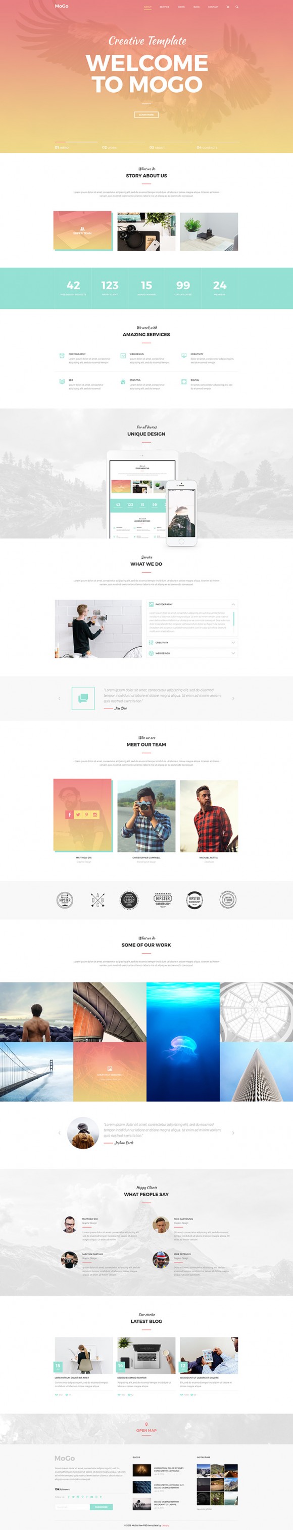 MoGo: Free one page PSD template - Preview image