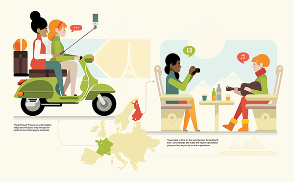 Euro travel illustration