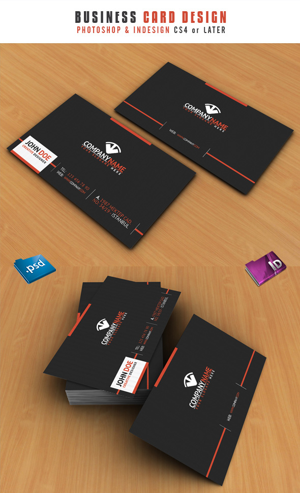 INDD and PSD Format Business Cards