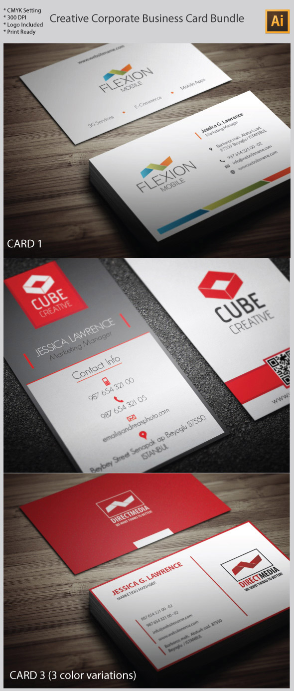 Creative Illustrator Vector Business Card Formats