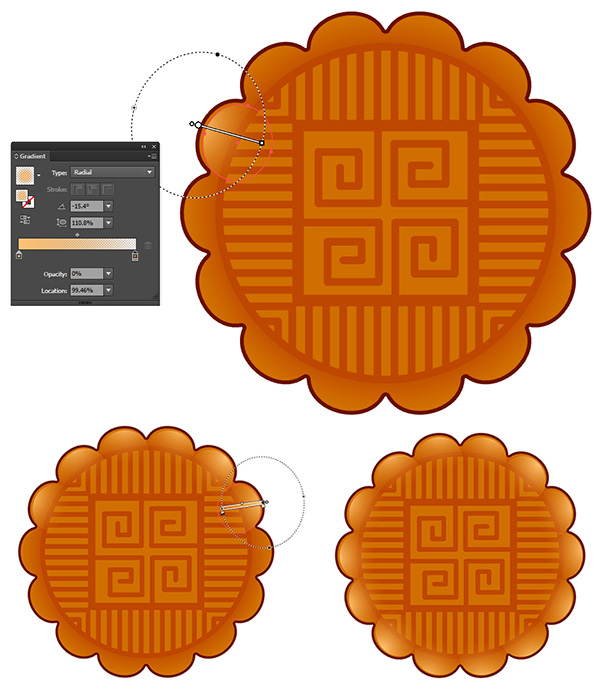 Add gradient shapes to the outside of the tart