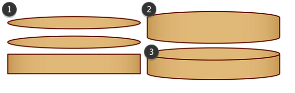 Ellipses and a rectangle form the basic steamer shape