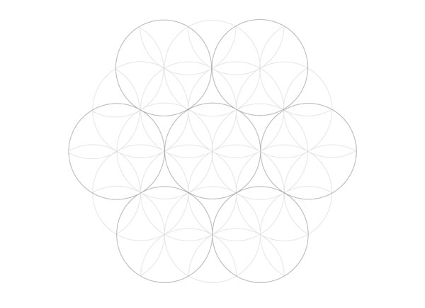 Flowery tiling pattern step 5
