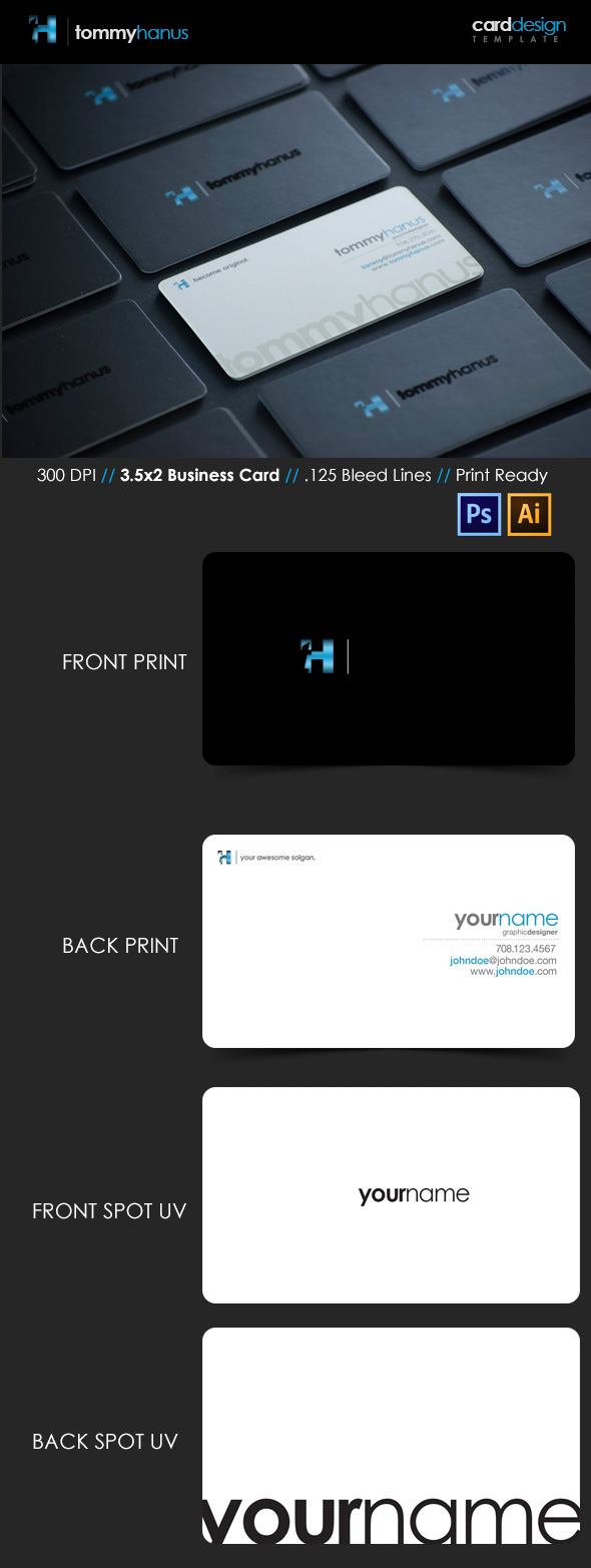 Sleek Spot UV Business Card Template