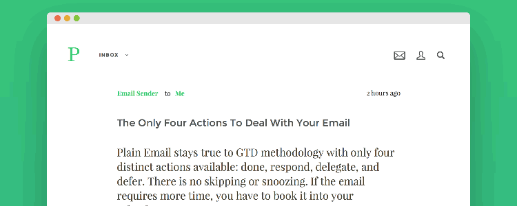Plain Email app concept one-touch email processing