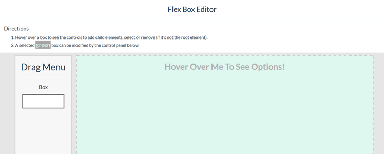 Flexbox Editor web-based generating layouts