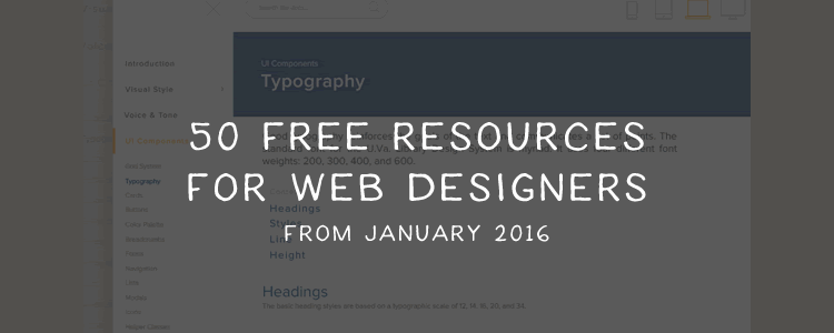 Collections: 50 Free Resources for Web Designers from January 2016