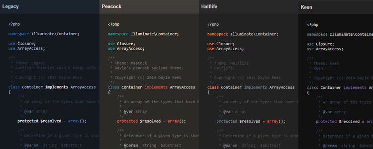 Editor Color Schemes collection Sublime Text VIM Textmate many more