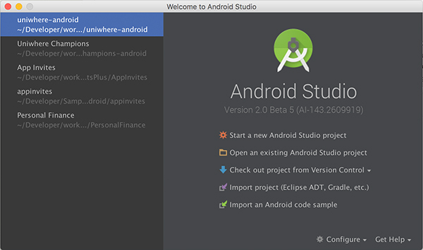 Welcome to Android Studio