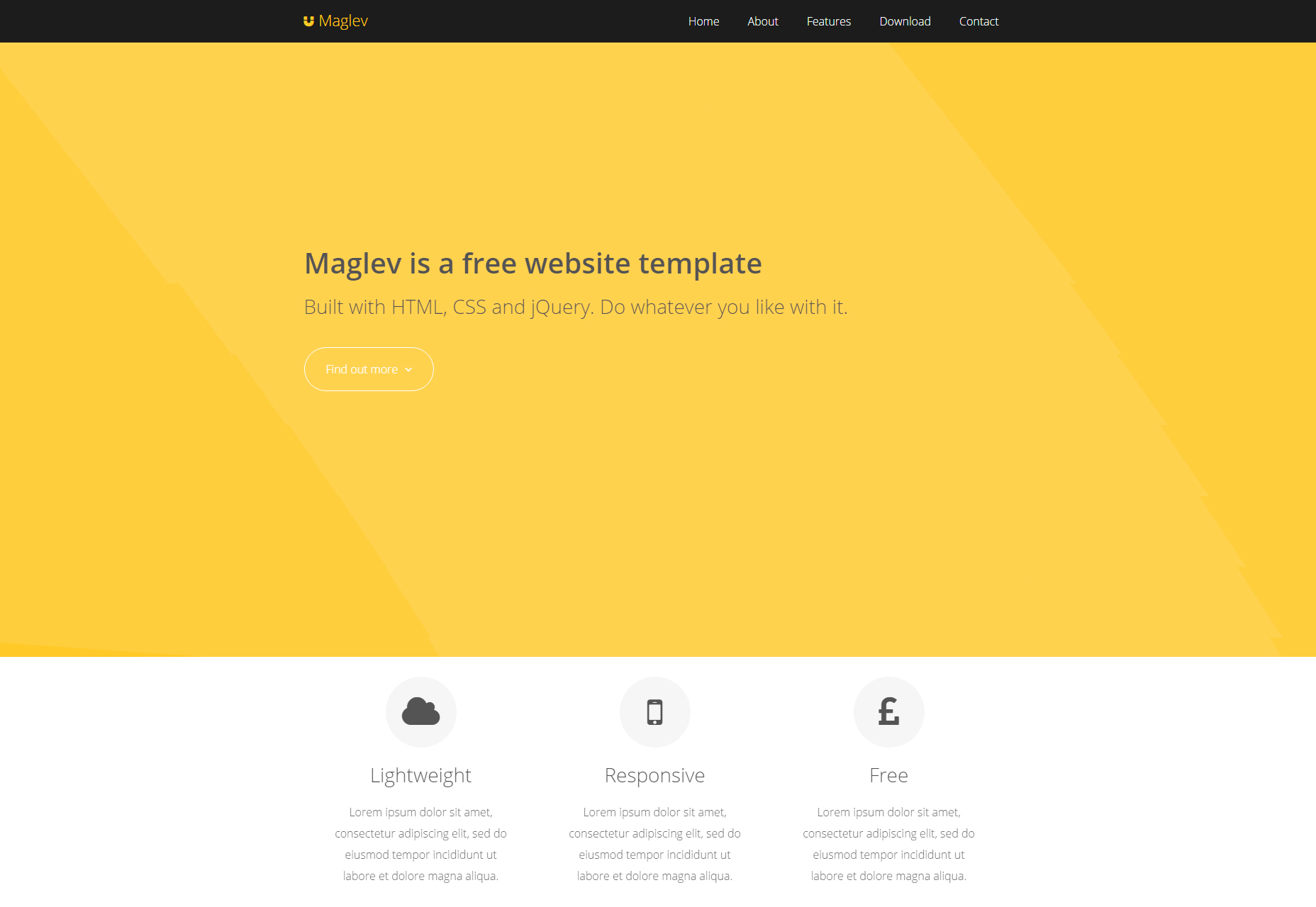 Maglev: Flat Customizable HTML Template