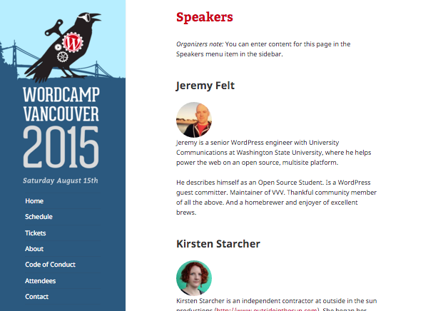 WordCamp Vancouver 2015 site