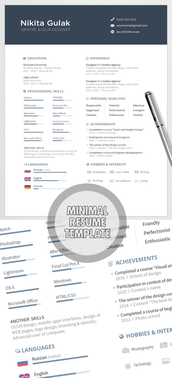 Free Minimalist Resume Template