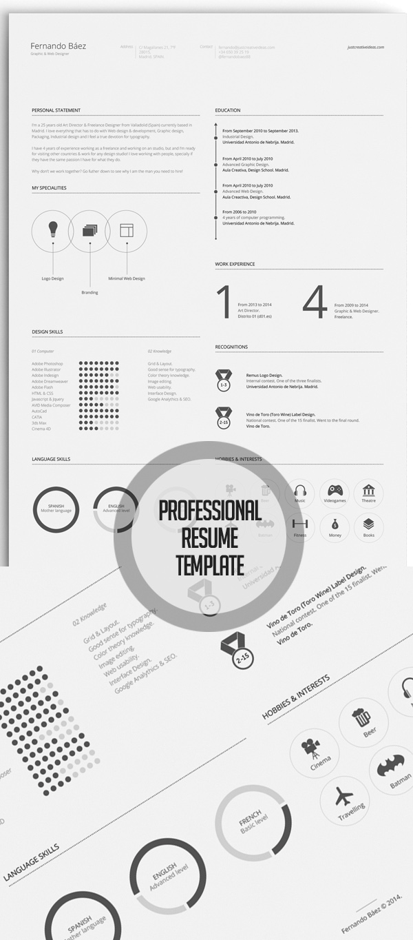 Free Resume Template PSD Download