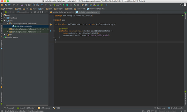 Android Studio User Interface