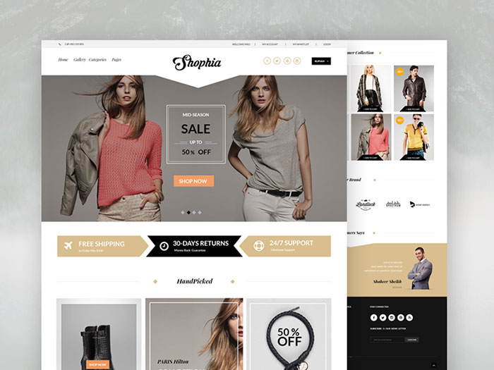 Shophia - FREE eCommerce Template