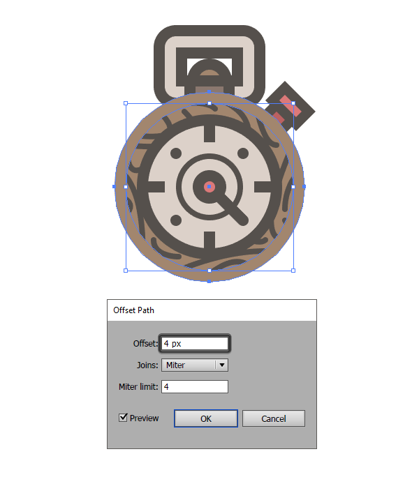 adding outlines using the offset path