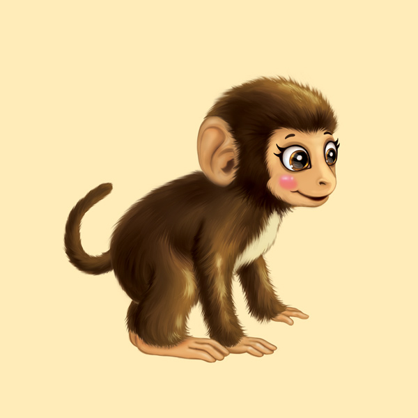 Young Monkey Character Design