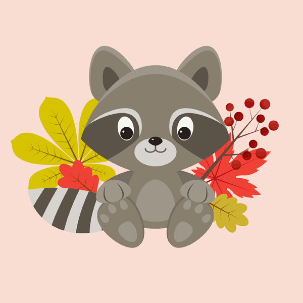 Autumn Raccoon Character Design
