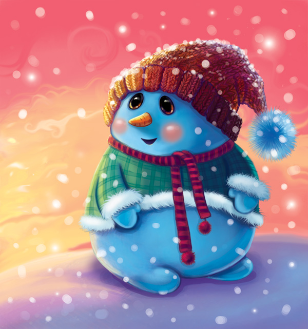 Snowman Character Design and Background