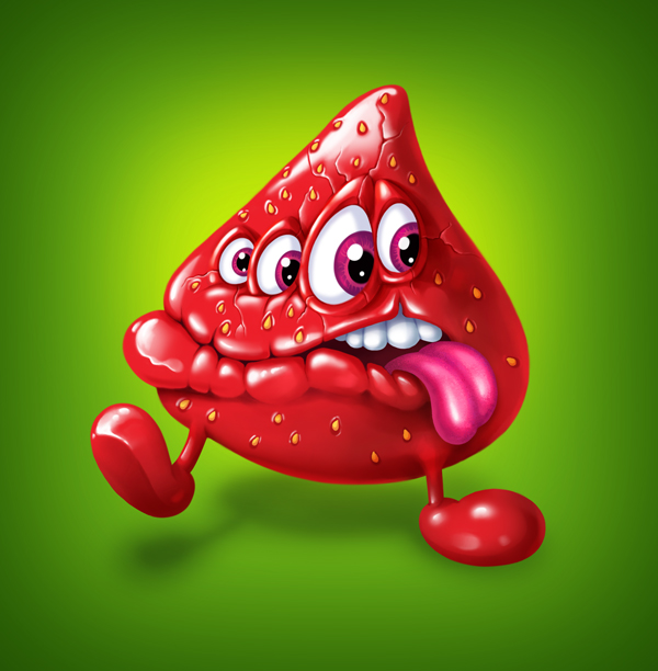 Strawberry Monster Character Design 
