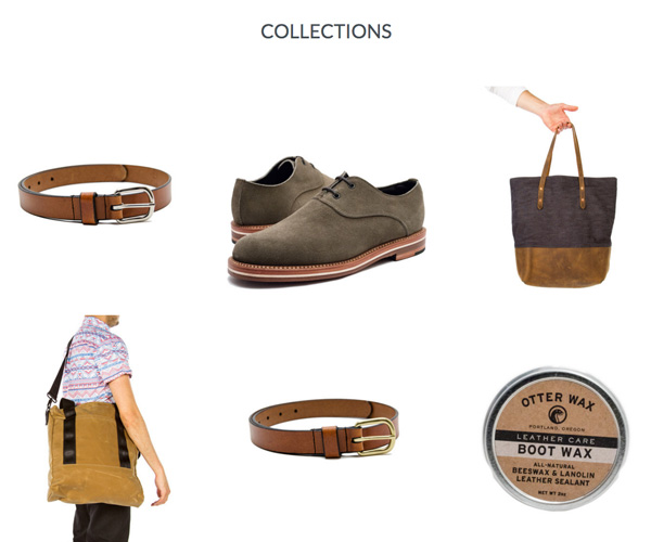 Helm Boots make use of collection images to guide customers into different areas of their store