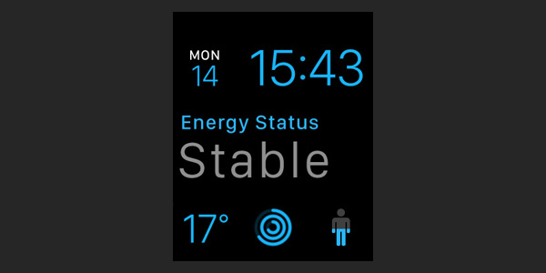 Lifesums complication on the watch face displays your current energy status
